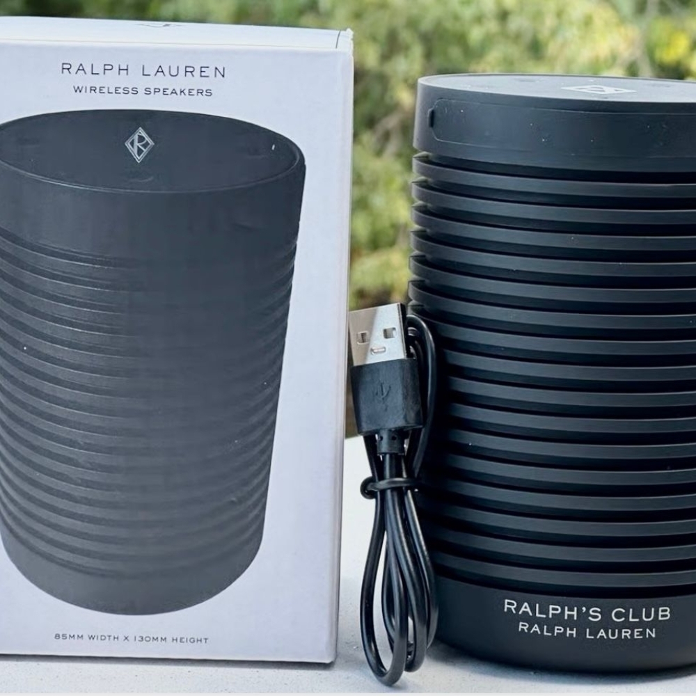 Ralph Lauren Black Wireless Speaker with USB Cable NWB